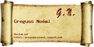 Greguss Noémi névjegykártya